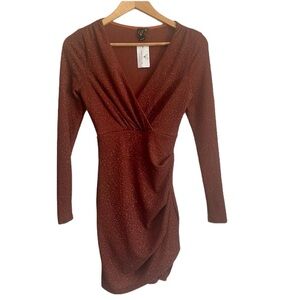 Windsor Long Sleeve Bodycon Mini Glitter Dress